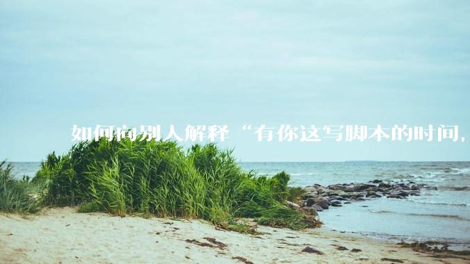 如何向别人解释“有你这写脚本的时间，我早就一个一个做完了”？